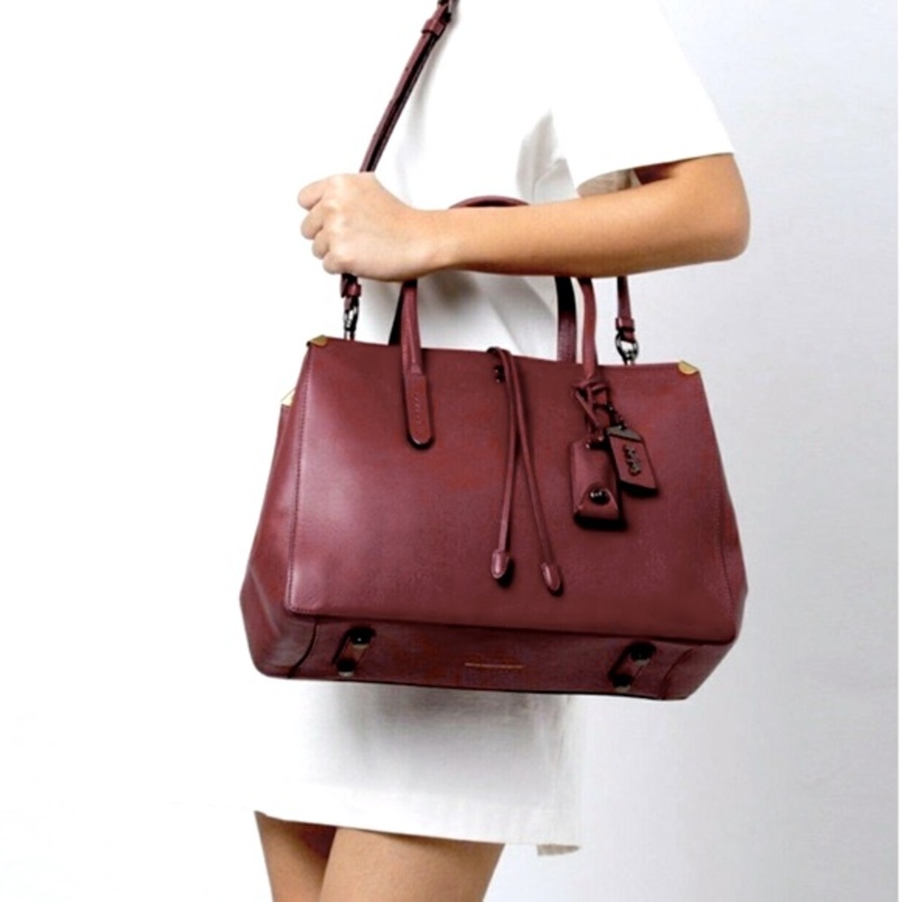 COACH 22821 Bordeaux Cooper Carryall Leather Satchel Crossbody